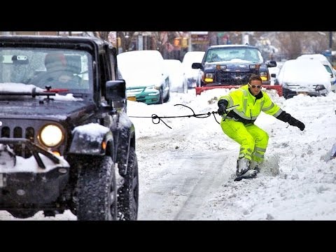 Snowboard στους δρόμους της Νέας Υόρκης!